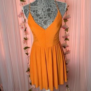 Zara Orange Summer cross back Romper Small